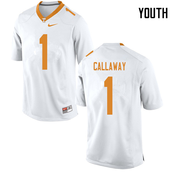 Youth #1 Marquez Callaway Tennessee Volunteers College Football Jerseys Sale-White - Click Image to Close
